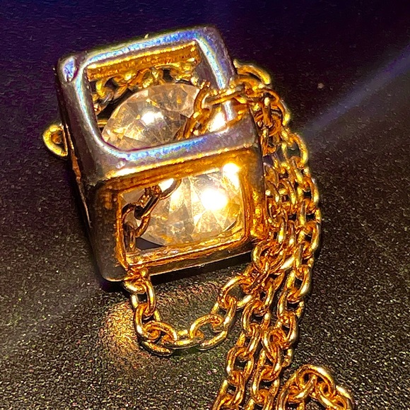 Gold Plated Necklace with Cubic Zirconia - Picture 2 of 4